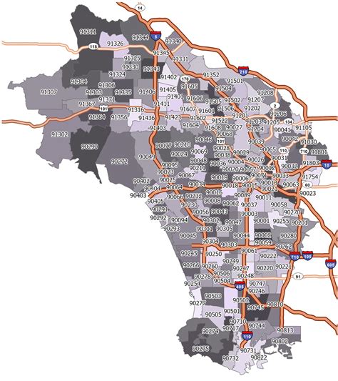Los Angeles, CA Zip Code List, Maps, Population and .